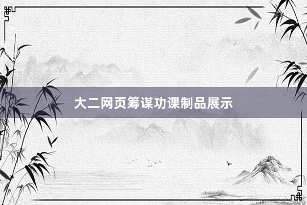 大二网页筹谋功课制品展示